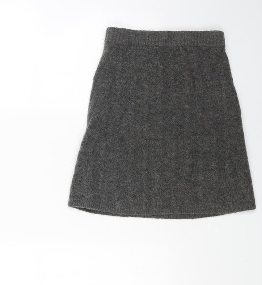 Nobody's Child Womens Grey Acrylic Straight & Pencil Skirt Size XS