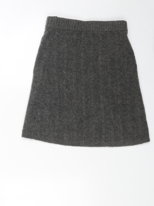 Nobody's Child Womens Grey Acrylic Straight & Pencil Skirt Size XS
