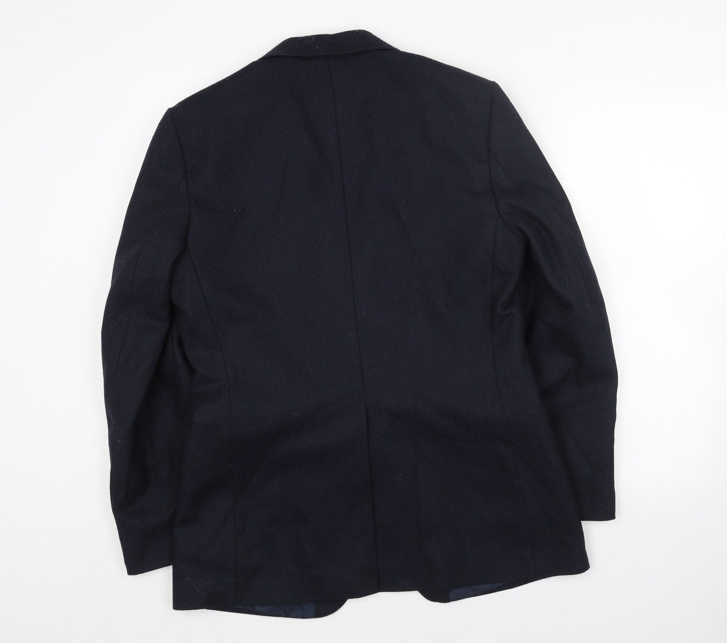 Preworn Mens Blue Wool Jacket Blazer Size 40 Regular