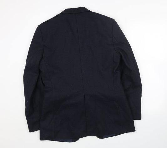 Preworn Mens Blue Wool Jacket Blazer Size 40 Regular