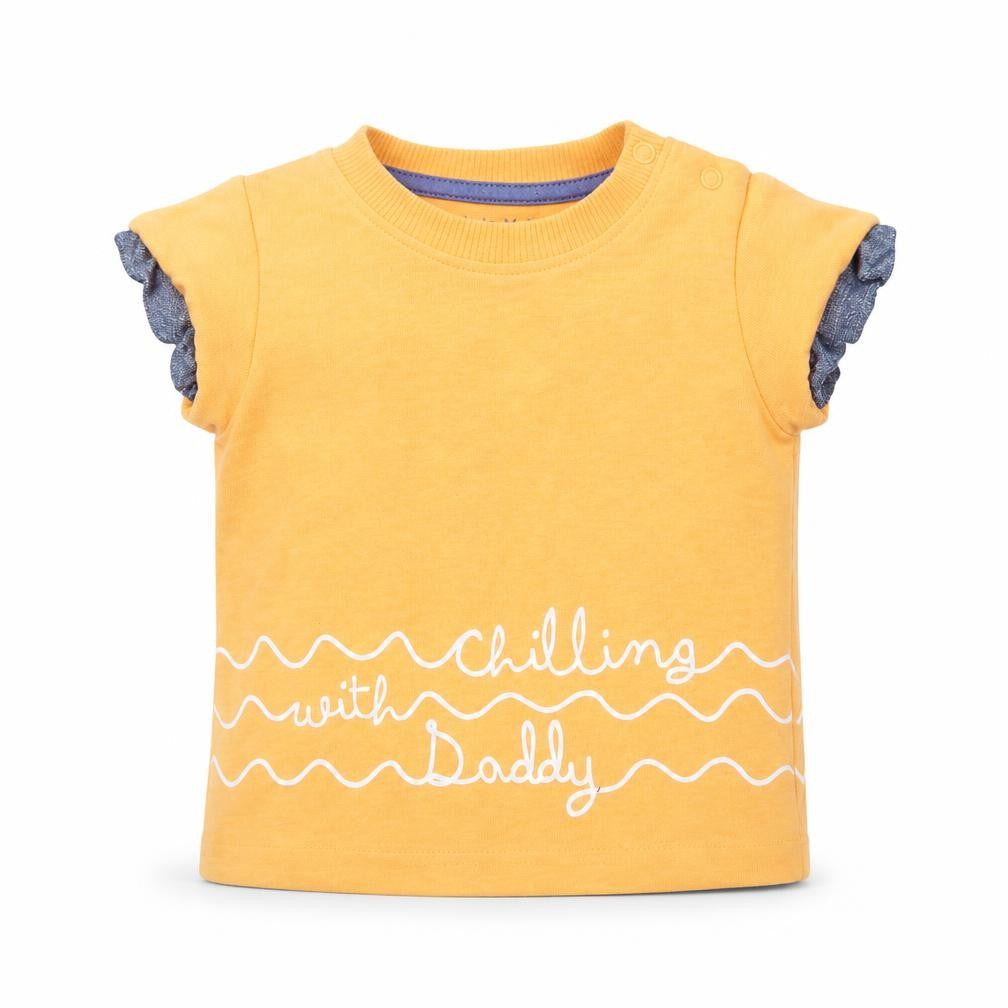Nutmeg Boys Orange Polyester Basic T-Shirt Size 9-12 Months Round Neck Snap