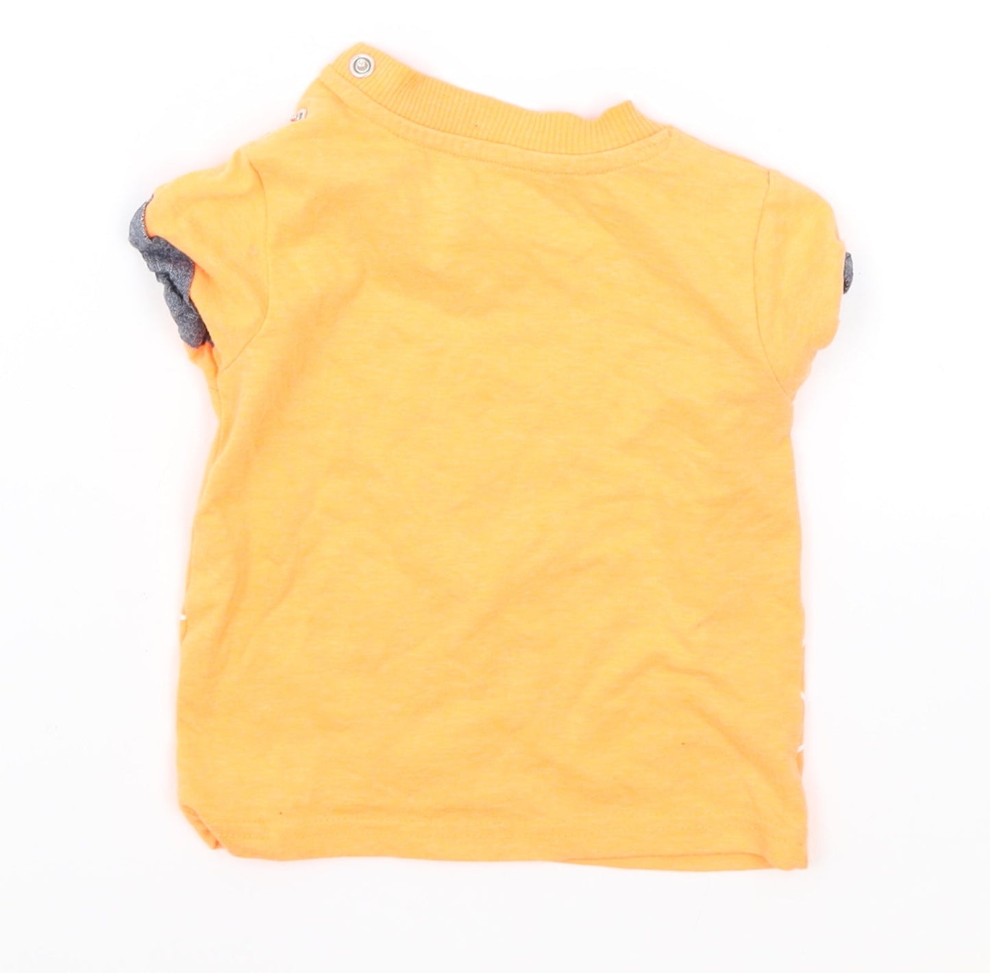 Nutmeg Boys Orange Polyester Basic T-Shirt Size 9-12 Months Round Neck Snap