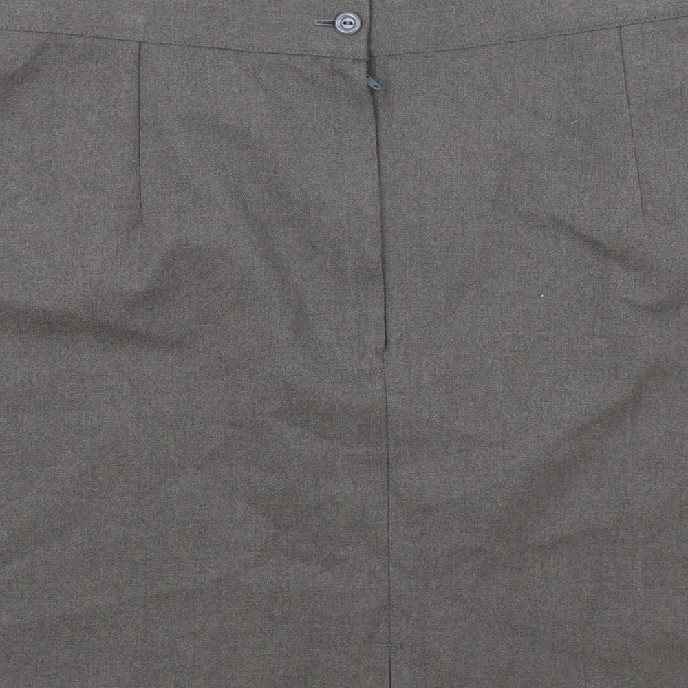 Zeco Womens Brown Polyester Straight & Pencil Skirt Size 8 Zip