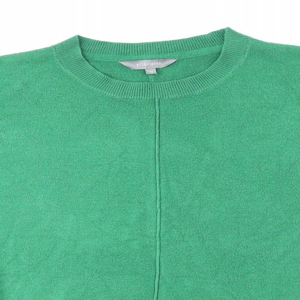 Principles Womens Green Round Neck Acetate Pullover Jumper Size 12