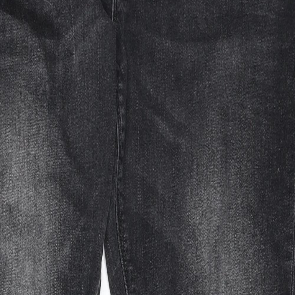 River Island Mens Grey Cotton Skinny Jeans Size 23 in Regular Zip