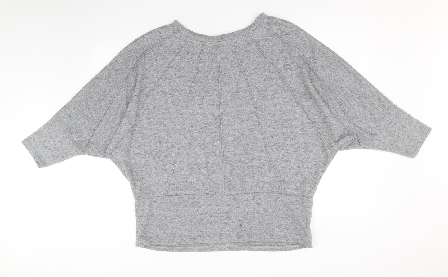 Roman Womens Grey Round Neck Viscose Pullover Jumper Size L