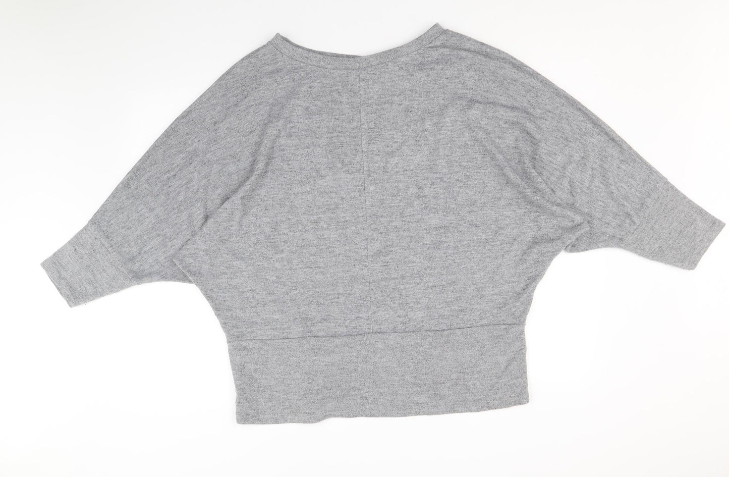 Roman Womens Grey Round Neck Viscose Pullover Jumper Size L