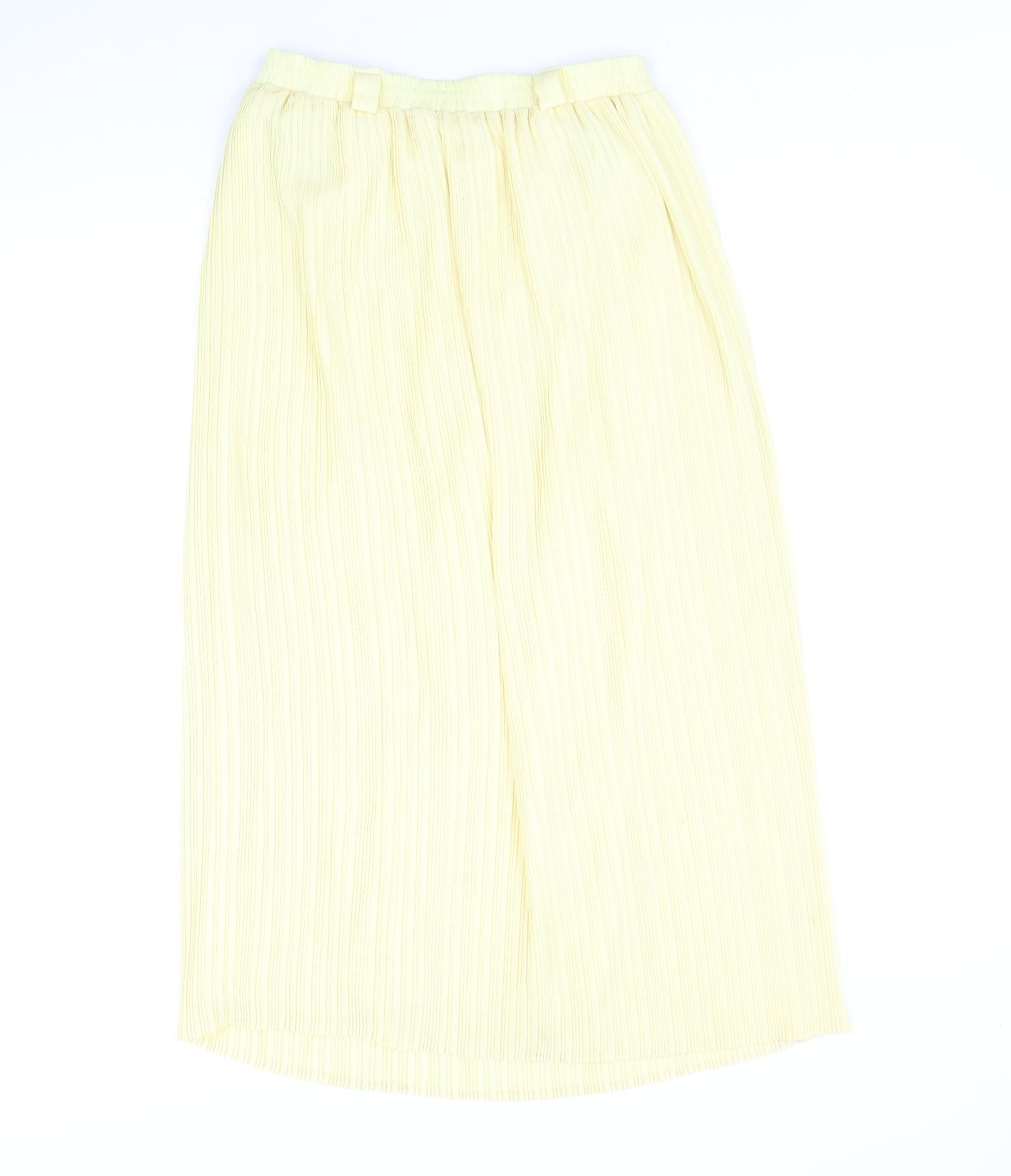 Sommermann Womens Yellow Polyamide Pleated Skirt Size 10