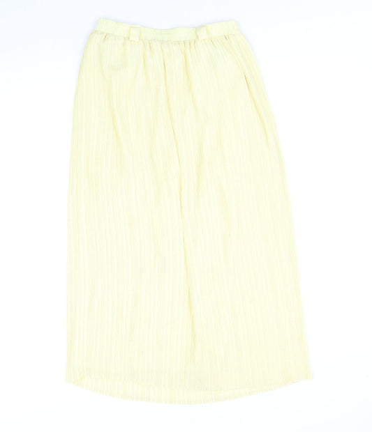 Sommermann Womens Yellow Polyamide Pleated Skirt Size 10