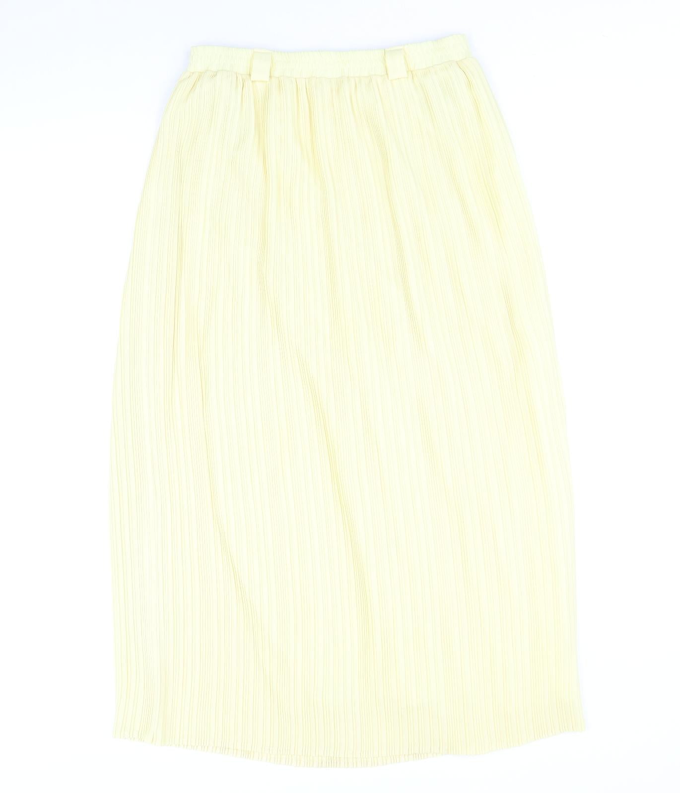Sommermann Womens Yellow Polyamide Pleated Skirt Size 10