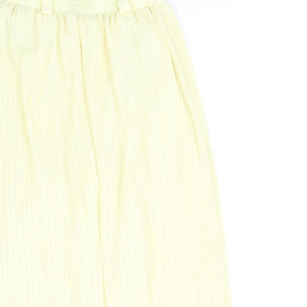 Sommermann Womens Yellow Polyamide Pleated Skirt Size 10