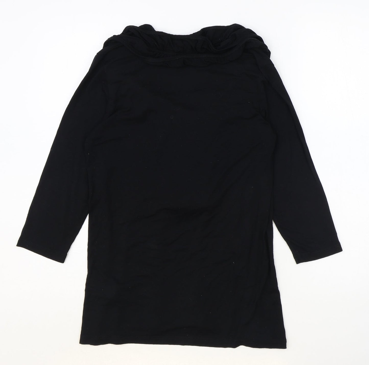 James Lakeland Womens Black Polyester Basic T-Shirt Size 14 Round Neck