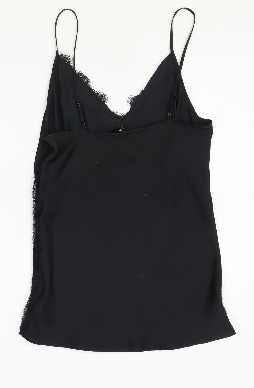 NEXT Womens Black Polyester Basic Tank Size 8 V-Neck