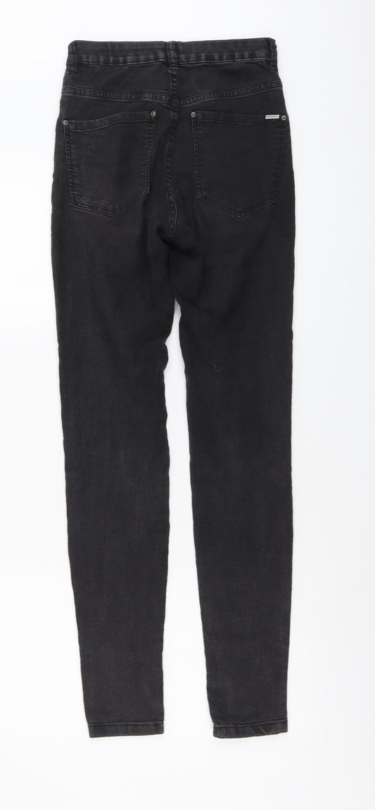 Pull&Bear Womens Black Cotton Skinny Jeans Size S L30 in Regular Button