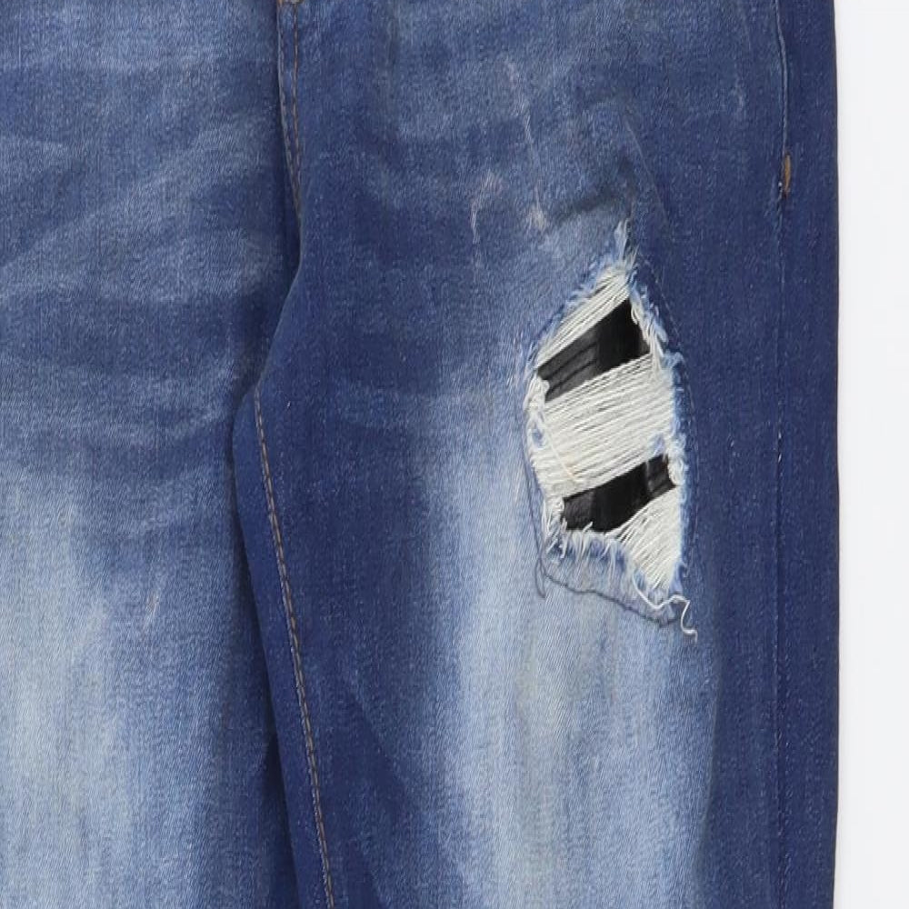 ONM Mens Blue Cotton Straight Jeans Size 32 in L32 in Regular Button