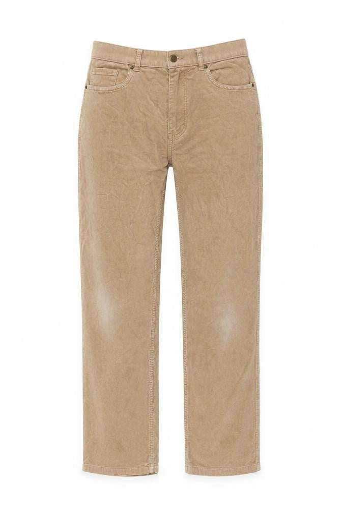Marks and Spencer Womens Beige Cotton Trousers Size 12 L29 in Regular Button