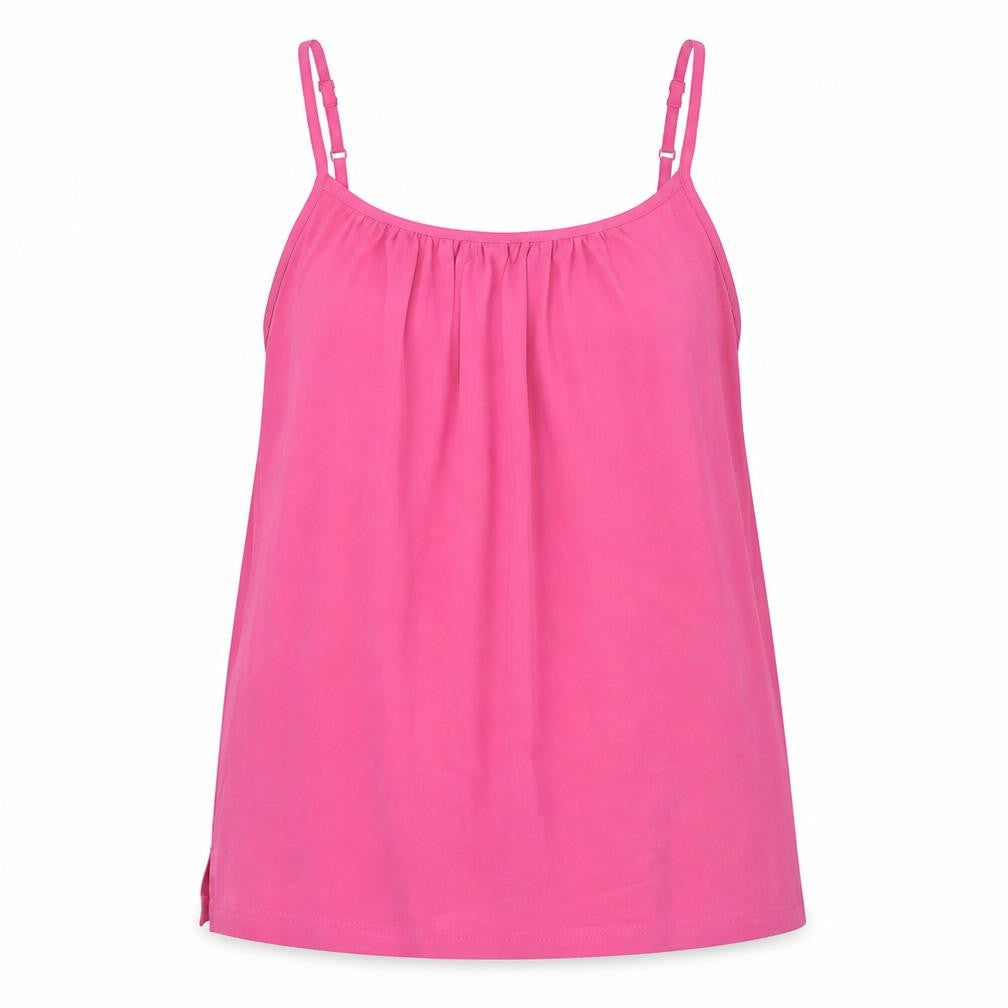 Marks and Spencer Womens Pink Viscose Basic Tank Size 6 Round Neck