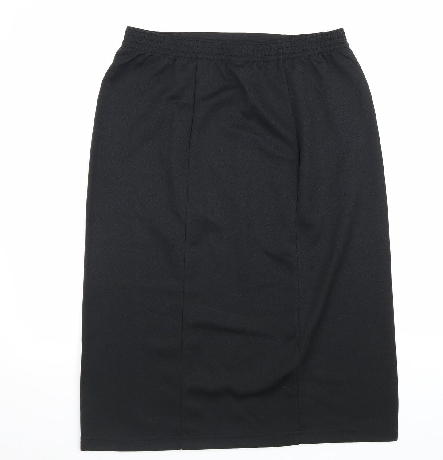 Damart Womens Black Polyester Straight & Pencil Skirt Size 41 in Hook & Loop