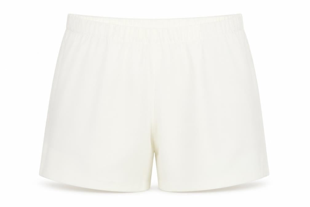 Marks and Spencer Womens Ivory Polyester Sweat Shorts Size 24 Regular Pull On
