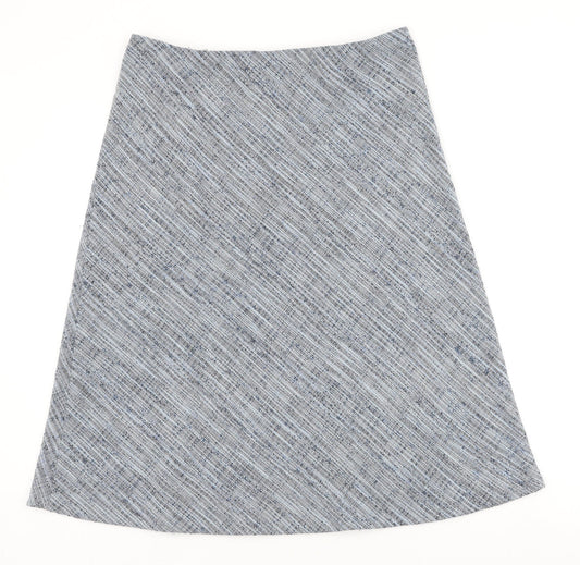 Wallis Womens Blue Polyester Swing Skirt Size 14