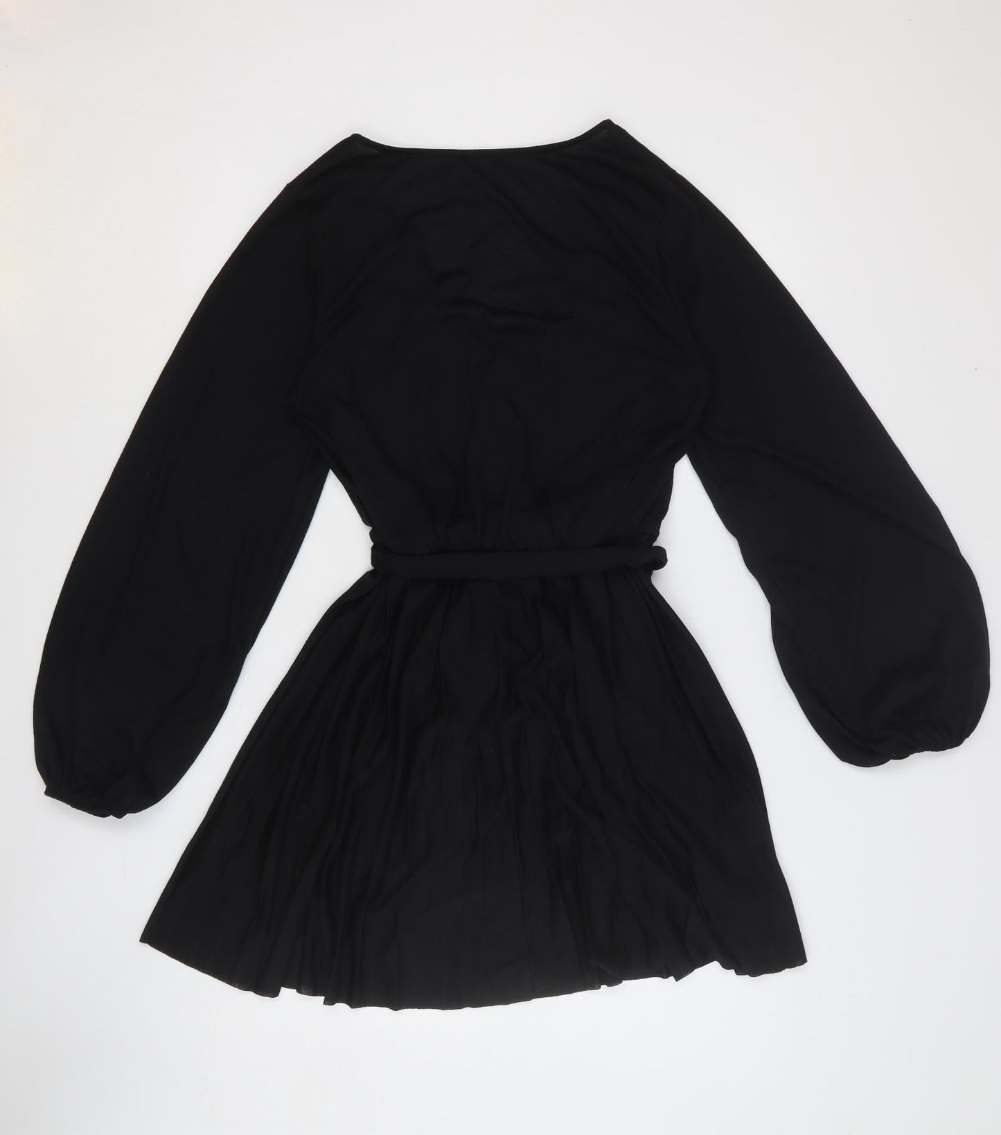 ASOS Womens Black Polyester Fit & Flare Size 10 V-Neck Button