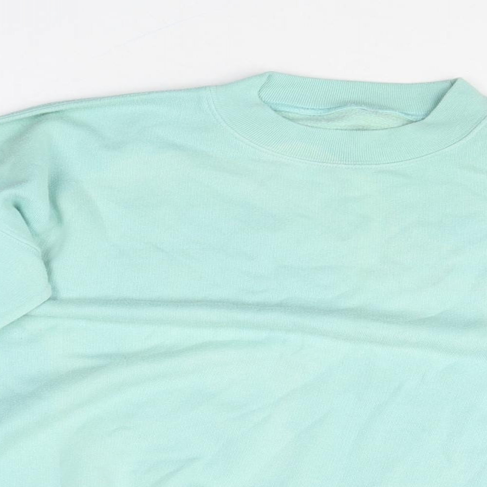 Preworn Womens Blue Round Neck Cotton Pullover Jumper Size 8