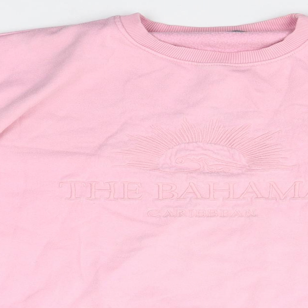 Threadbare Womens Pink Round Neck Cotton Pullover Jumper Size 12