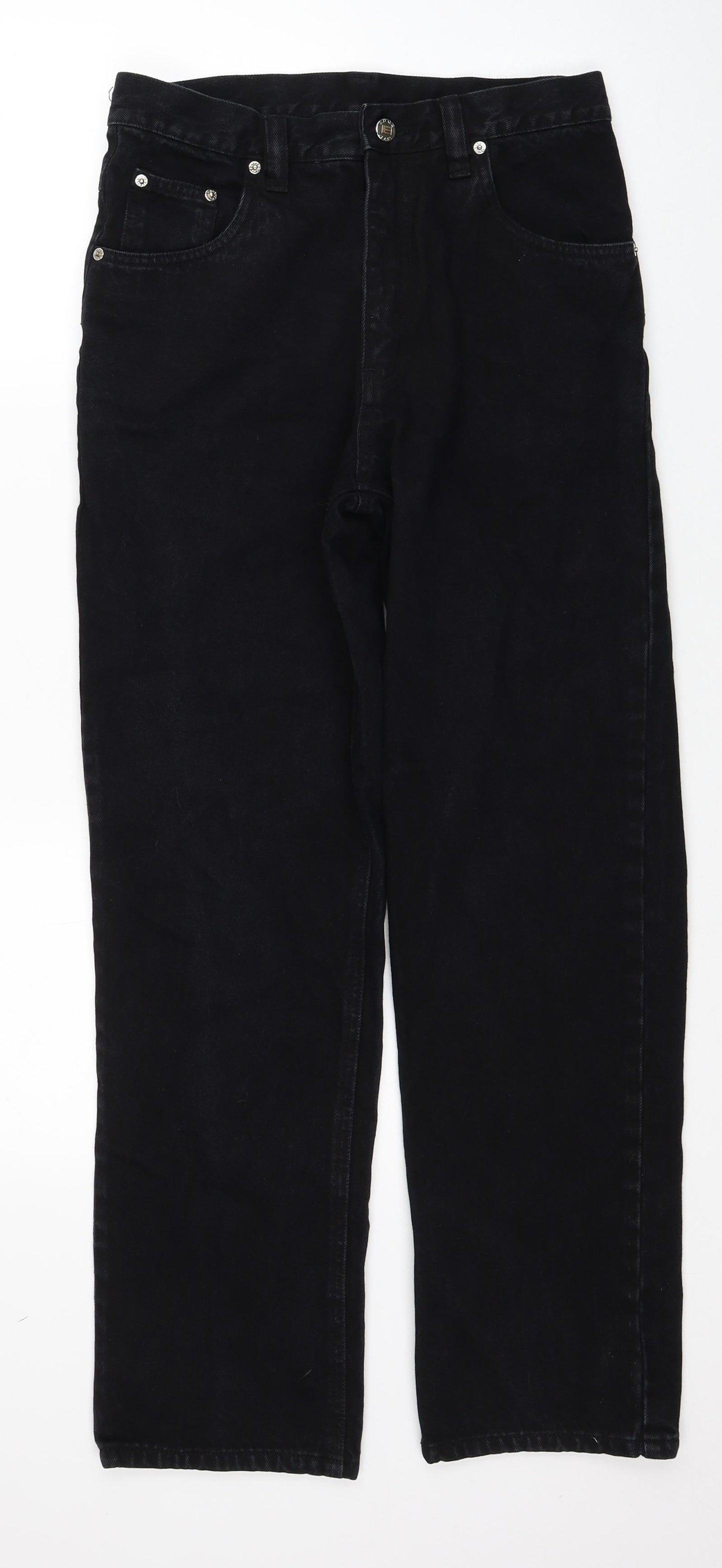 Edge Jeans Womens Black Cotton Straight Jeans Size 30 in L29 in Regular Zip