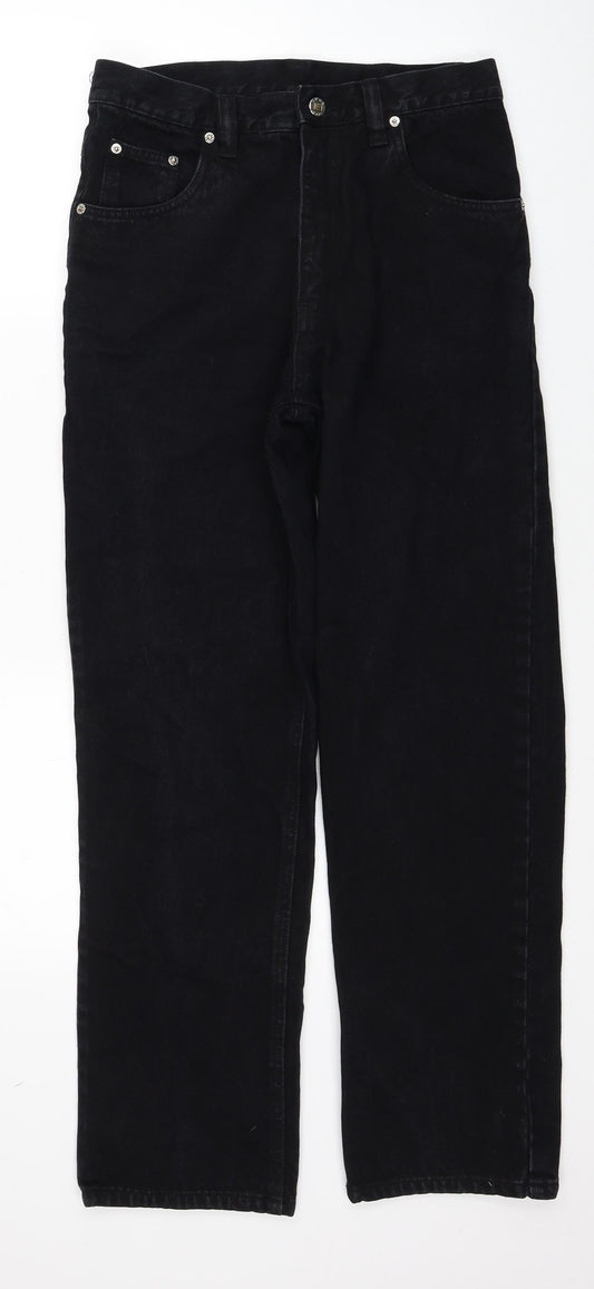Edge Jeans Womens Black Cotton Straight Jeans Size 30 in L29 in Regular Zip