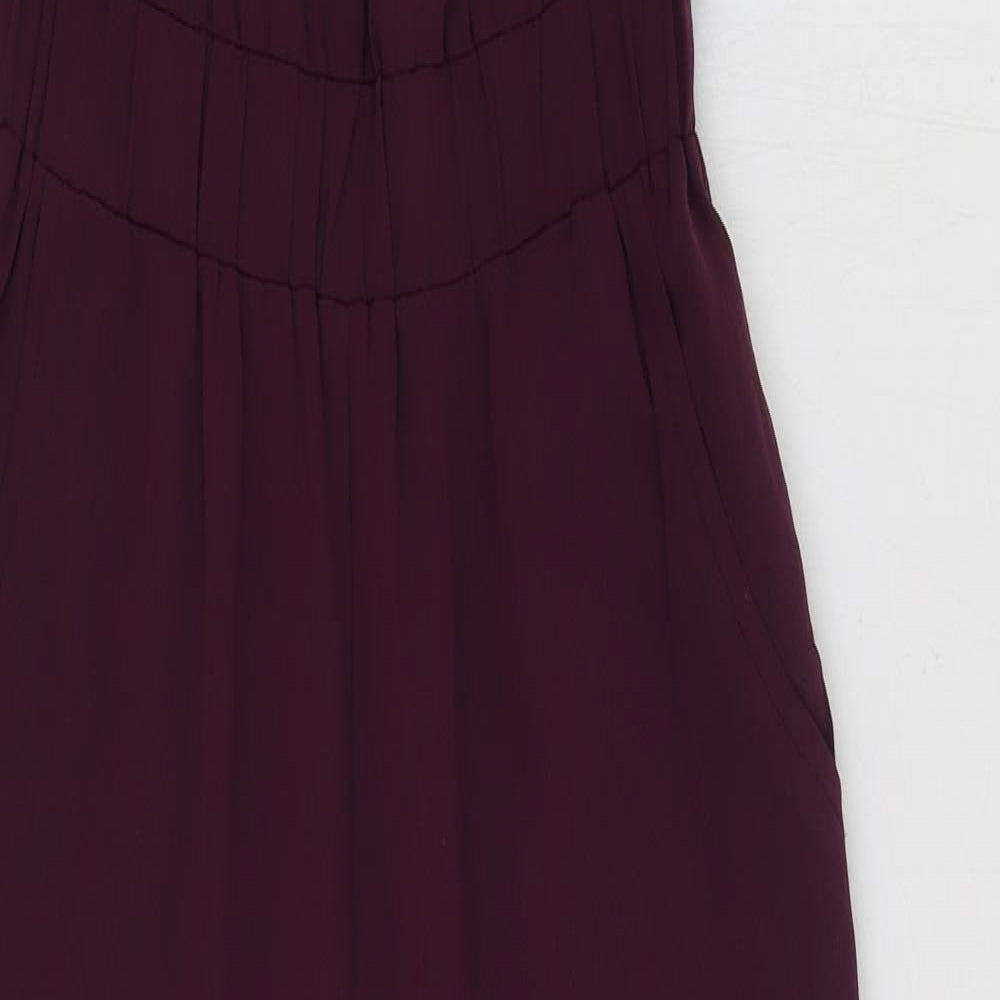 ASOS Womens Red Polyester Jumpsuit One-Piece Size 4 Pullover