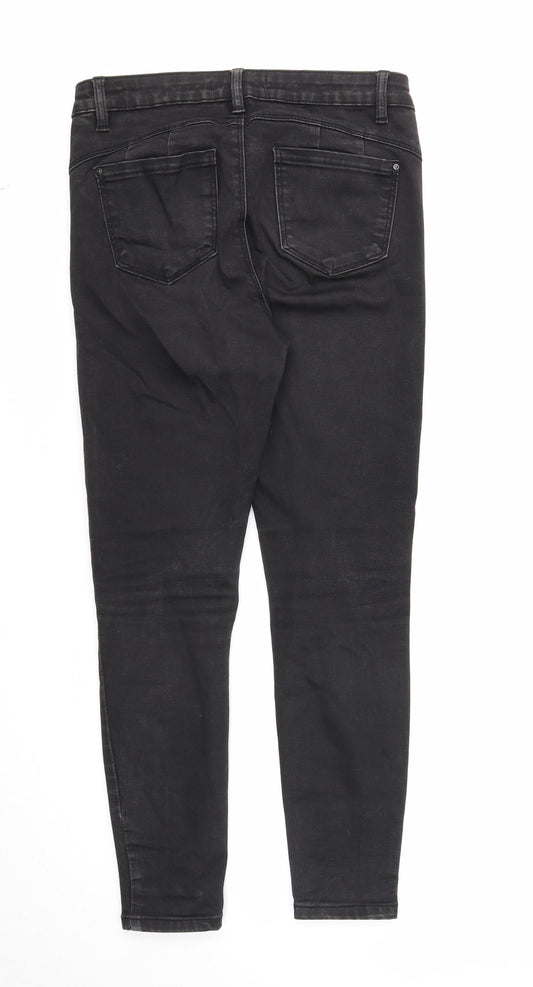 Denim & Co. Womens Black Cotton Skinny Jeans Size 10 Regular Zip