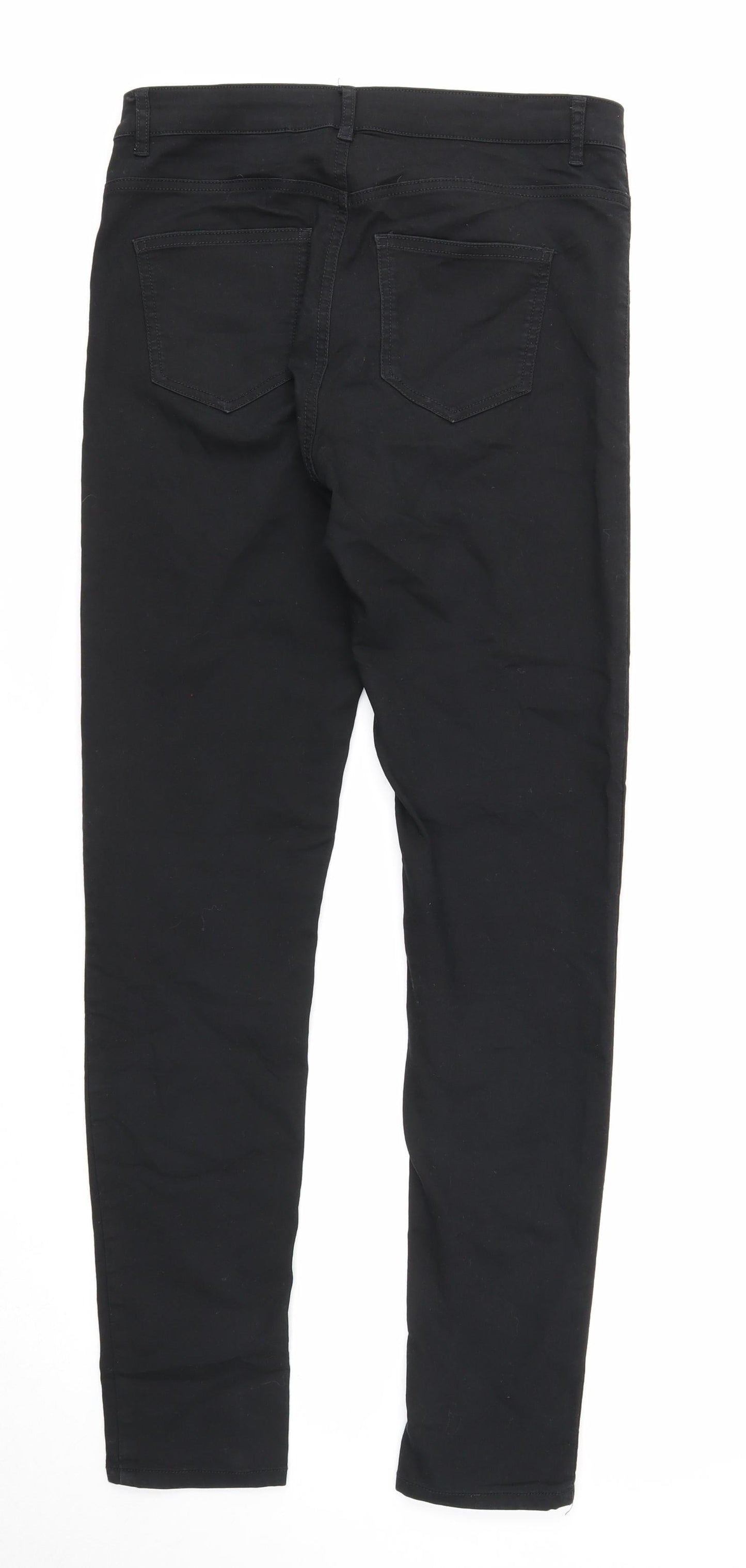 H&M Womens Black Cotton Skinny Jeans Size 12 Regular Zip
