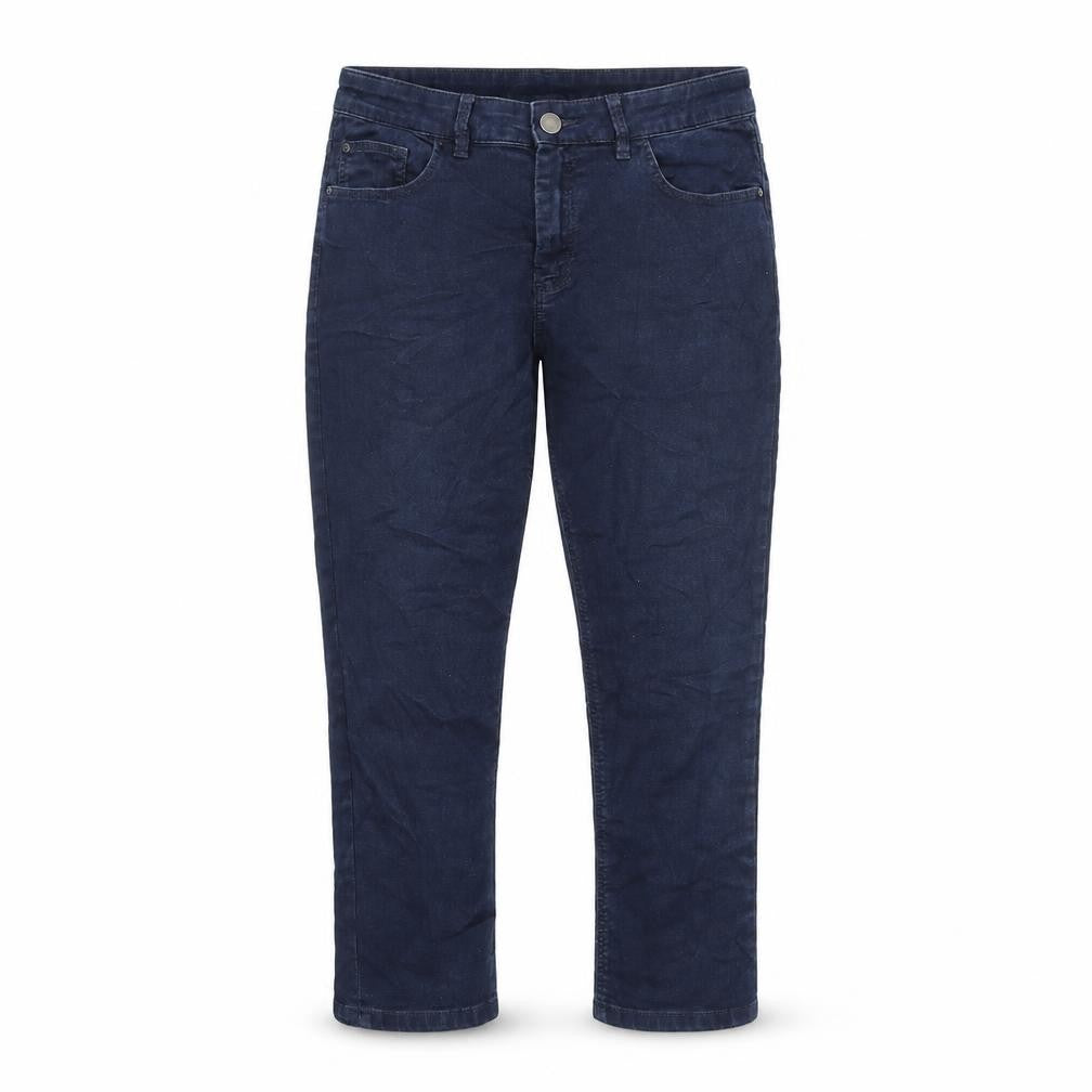 Preworn Womens Blue Cotton Straight Jeans Size 12 L23 in Slim Zip