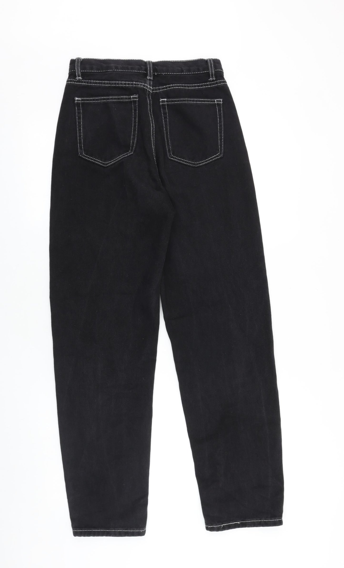 Preworn Womens Black Cotton Skinny Jeans Size 26 in L30 in Regular Zip - Contrast Stitching