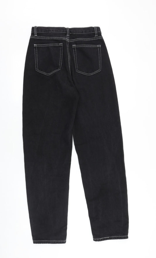 Preworn Womens Black Cotton Skinny Jeans Size 26 in L30 in Regular Zip - Contrast Stitching