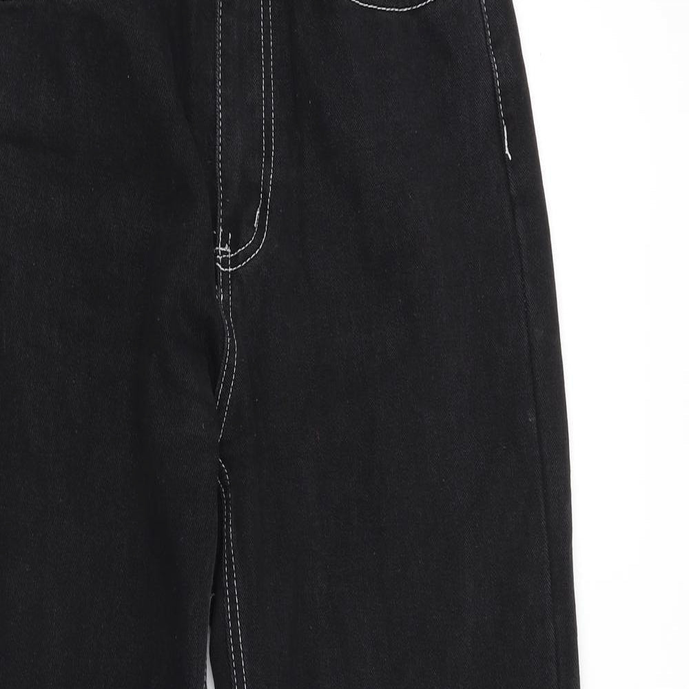 Preworn Womens Black Cotton Skinny Jeans Size 26 in L30 in Regular Zip - Contrast Stitching