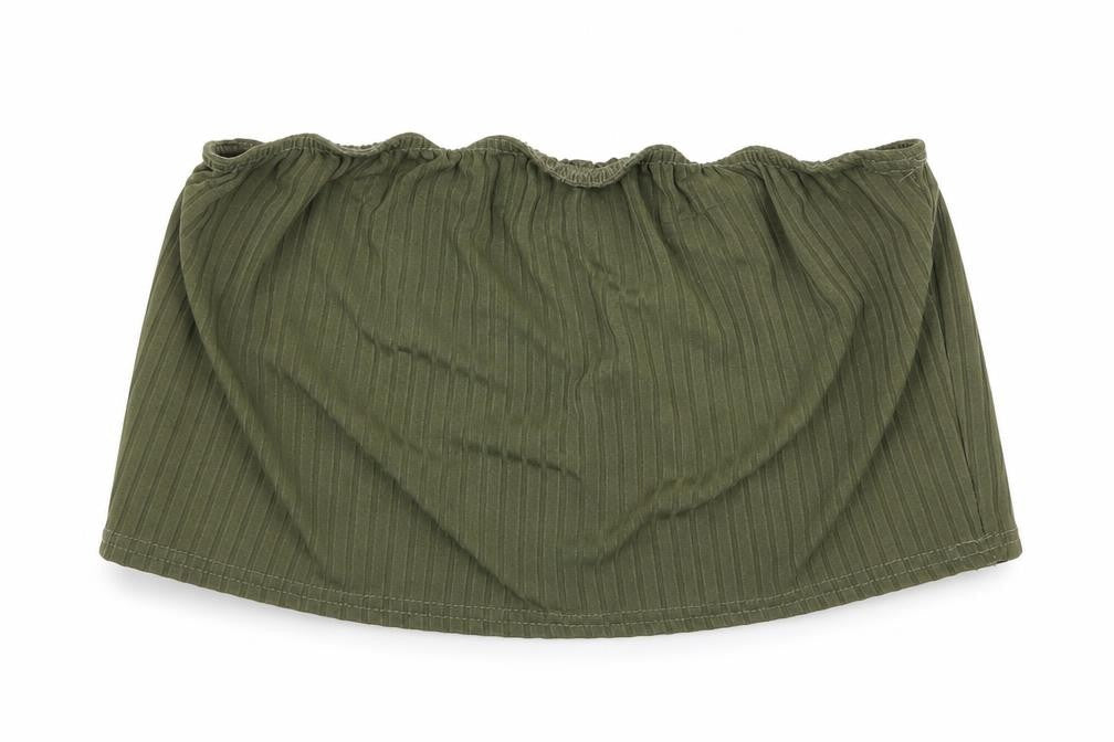 PRETTYLITTLETHING Womens Green Polyester Cropped Tank Size 16 Off the Shoulder
