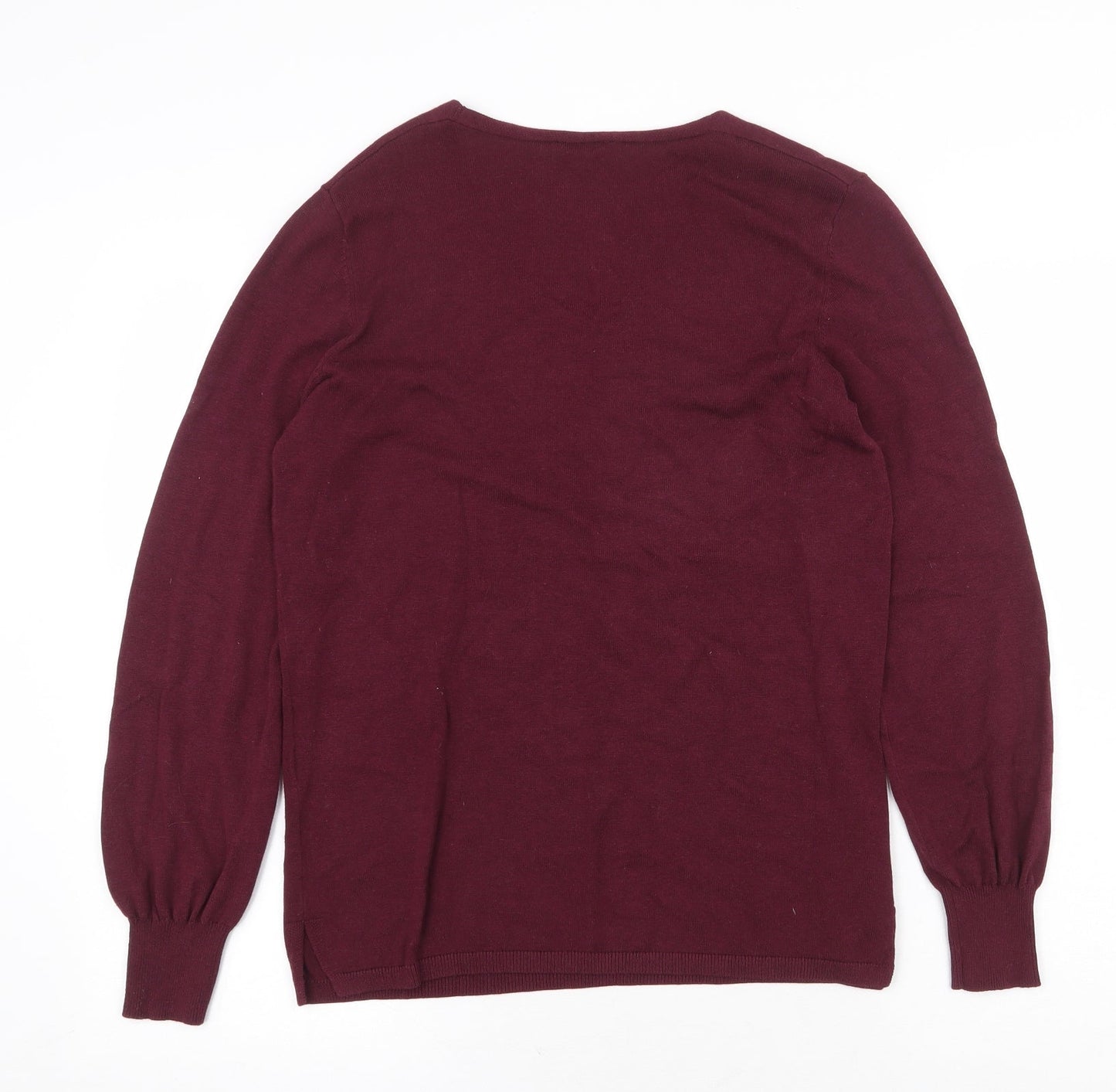 Street One Womens Red V-Neck Viscose Pullover Jumper Size 8