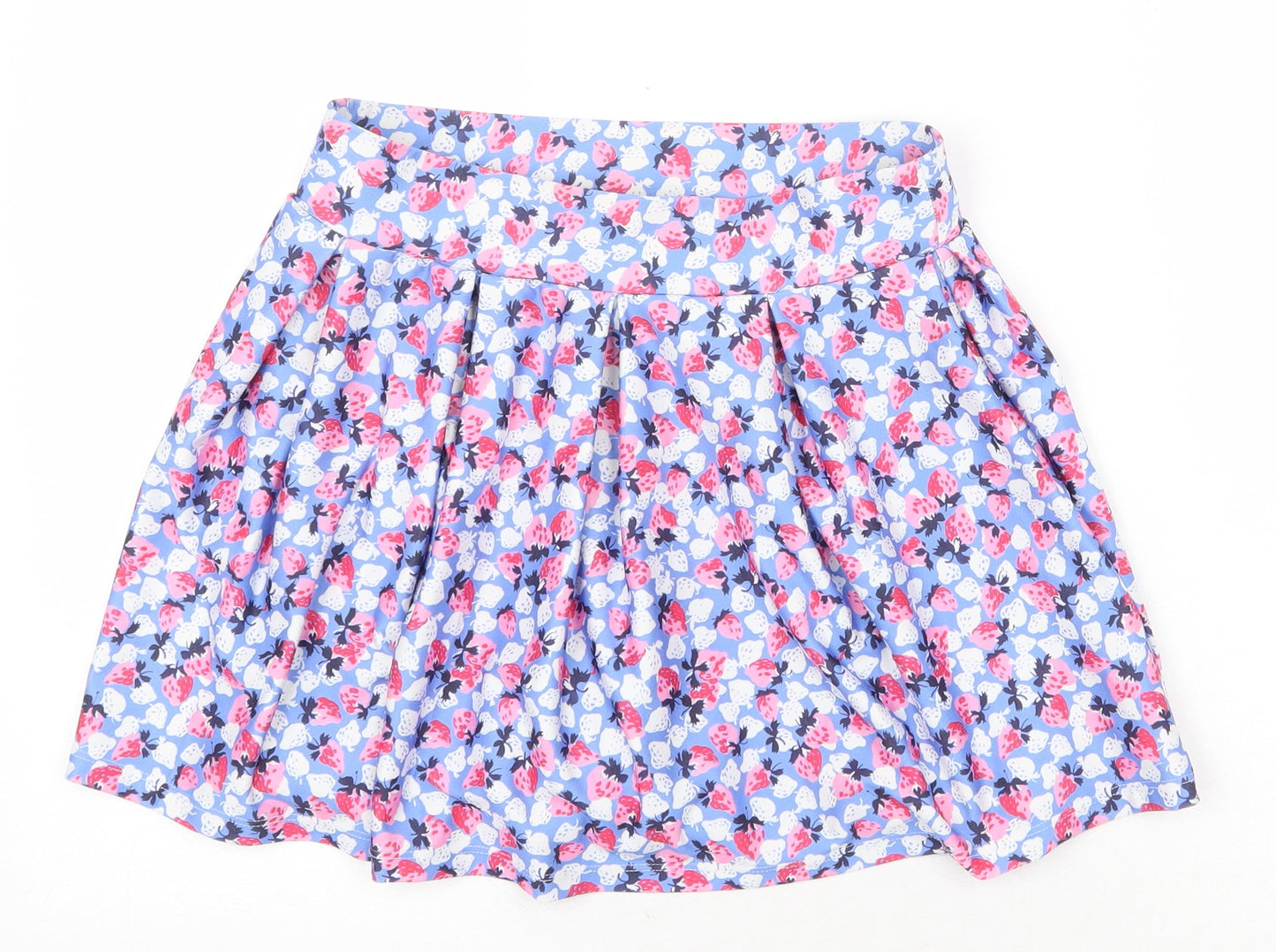Nobody's Child Womens Blue Geometric Polyacrylate Fibre Tulip Skirt Size 8 - Strawberry Pattern