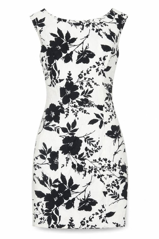 Love Womens Yellow Floral Cotton A-Line Size S Boat Neck Zip