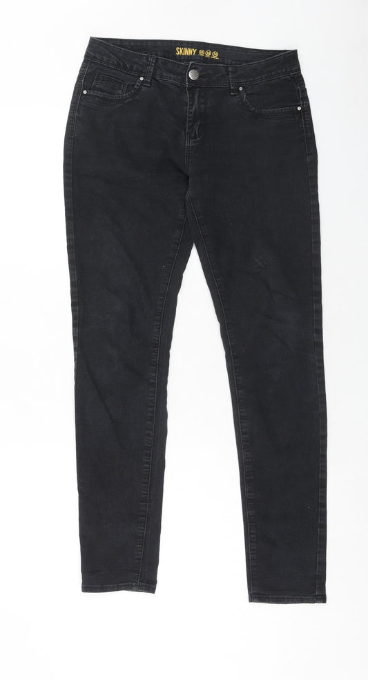 Denim & Co. Womens Black Cotton Skinny Jeans Size 10 Regular Zip