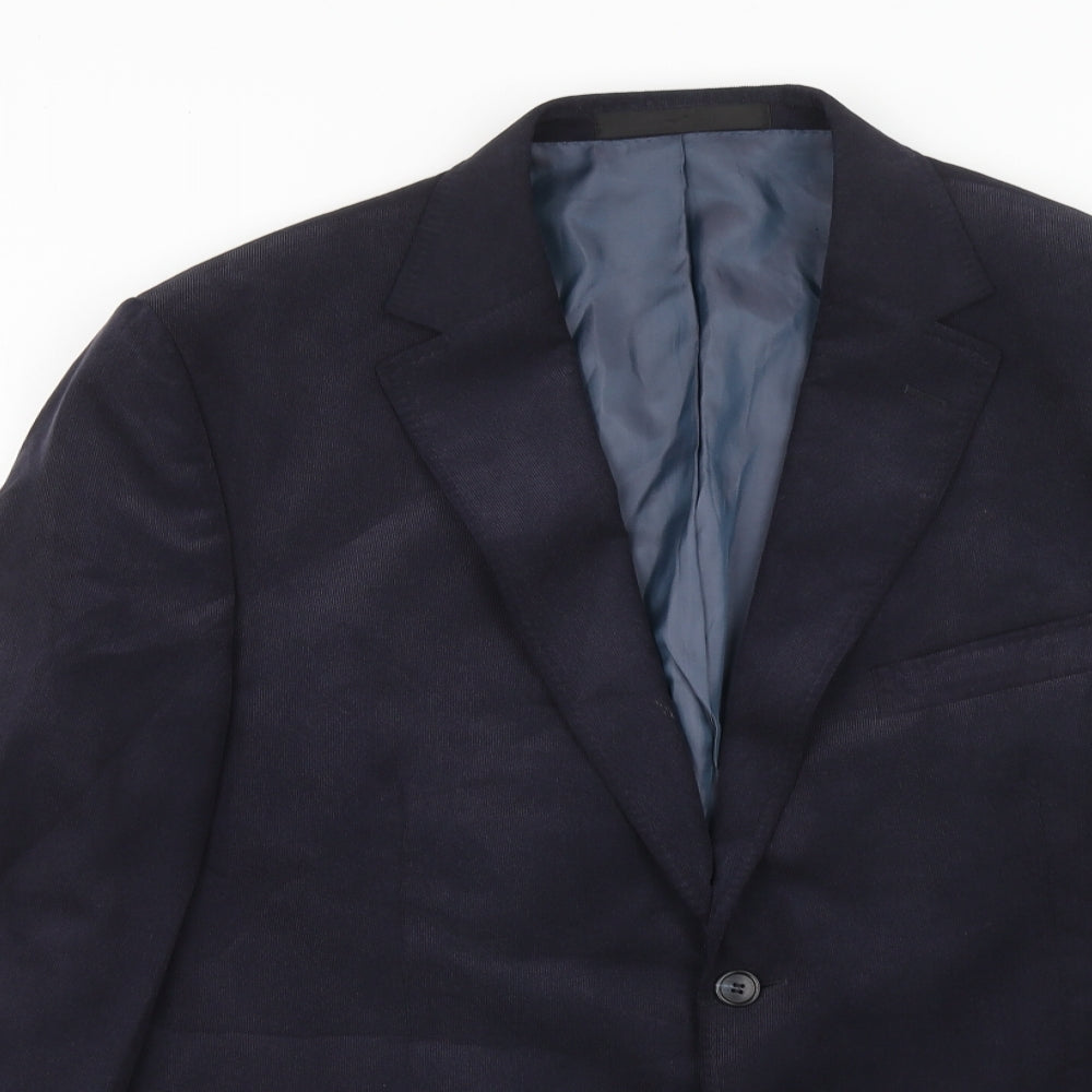 Marks and Spencer Mens Blue Polyester Jacket Blazer Size 42 Regular