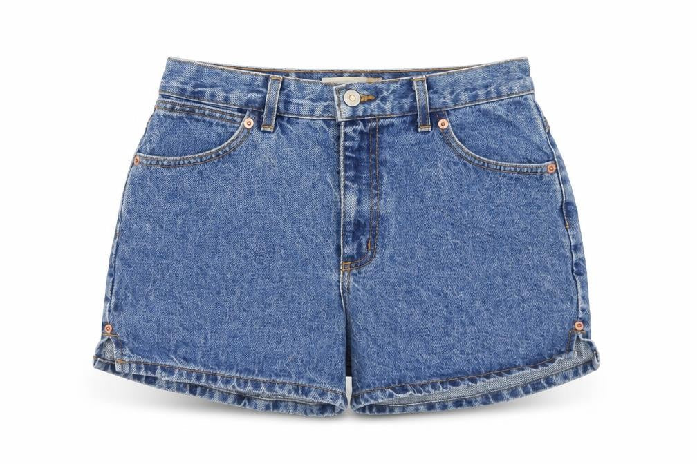 London Jean Womens Blue Cotton Hot Pants Shorts Size 6 Regular Zip