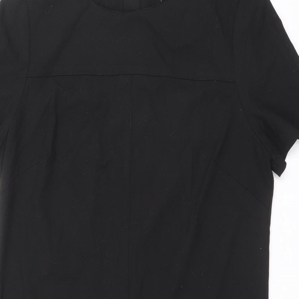 NEXT Womens Black Polyester A-Line Size 12 Round Neck Zip