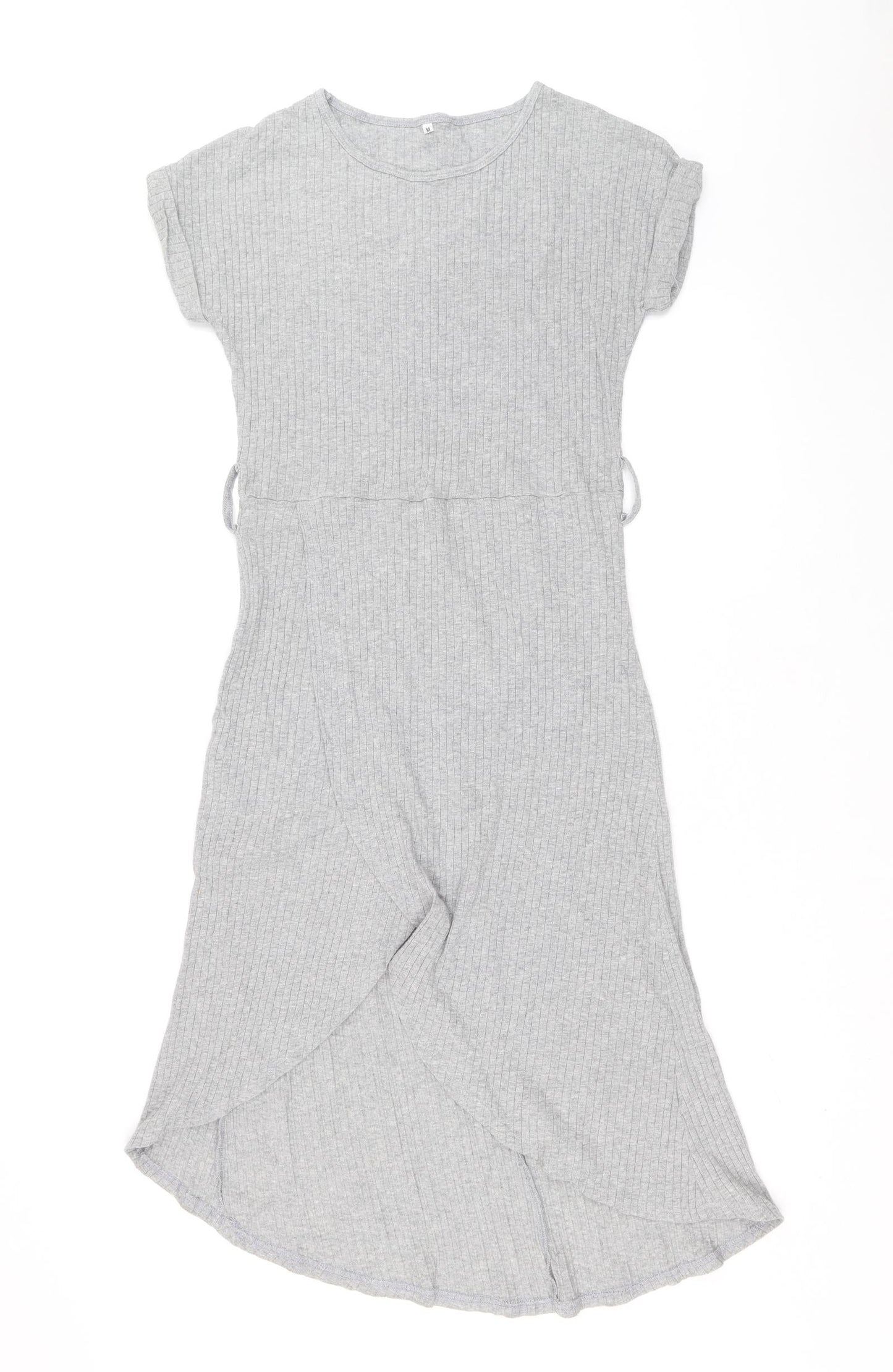 Preworn Womens Grey Polyester A-Line Size M Scoop Neck Pullover - Ribbed