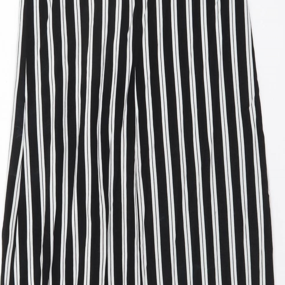 Kappahl Womens Black Striped Viscose Trapeze & Swing Size 12 V-Neck Pullover