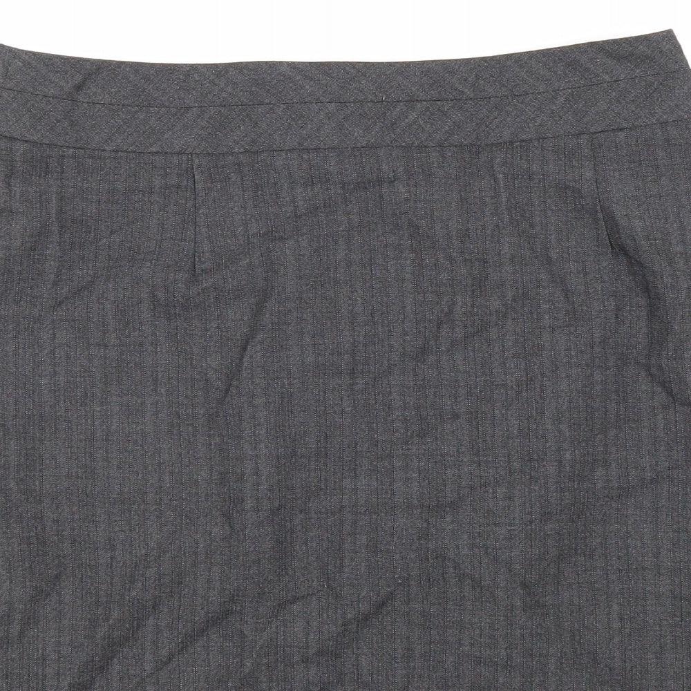 Warehouse Womens Grey Polyester Straight & Pencil Skirt Size 10 Zip