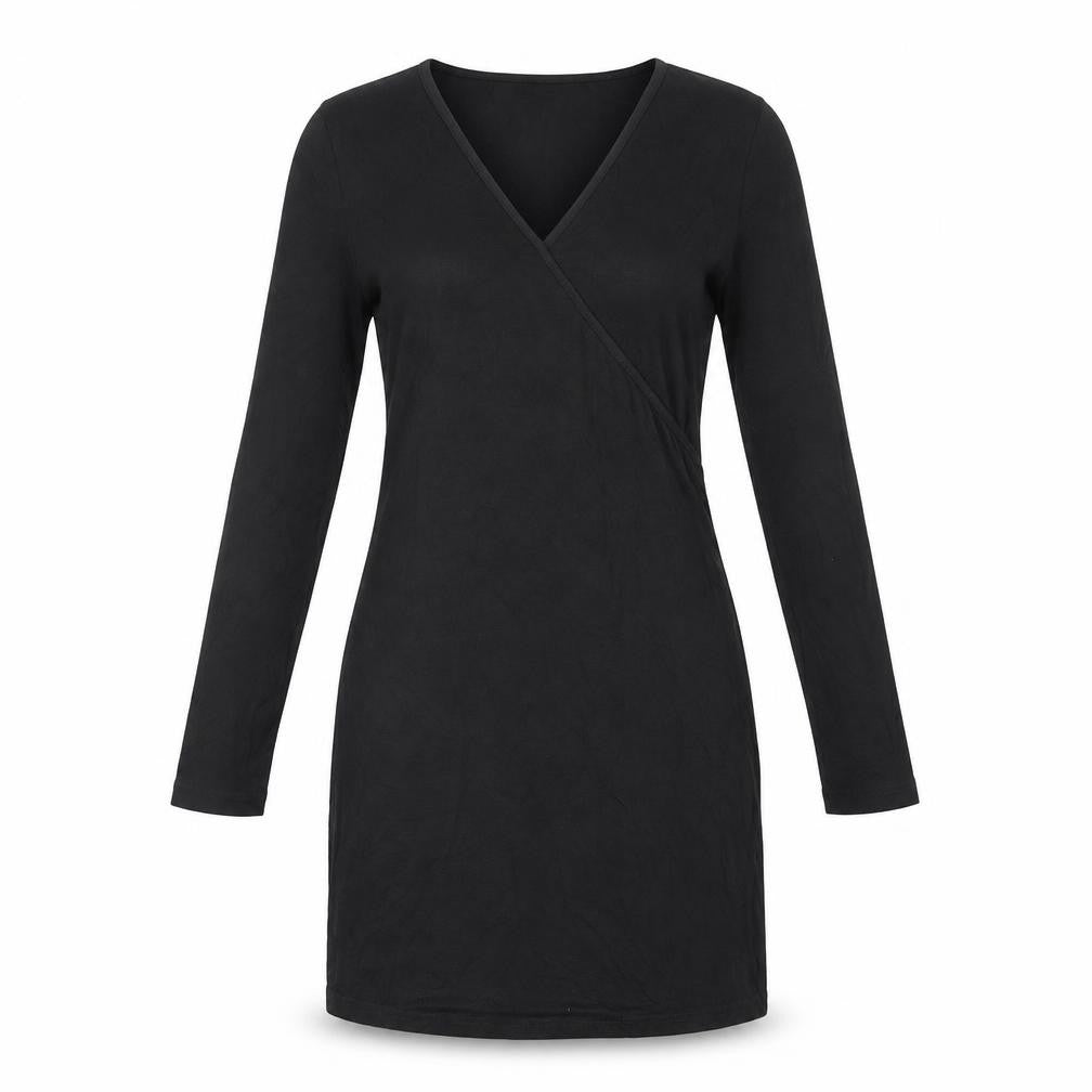 New Look Womens Black Viscose A-Line Size 10 V-Neck Pullover