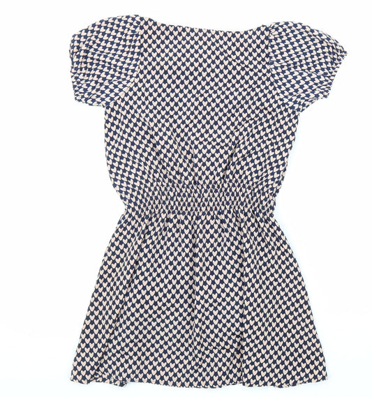 Yumi Girls Pink Geometric Polyester A-Line Size 9 Years Boat Neck Pullover - Love Heart