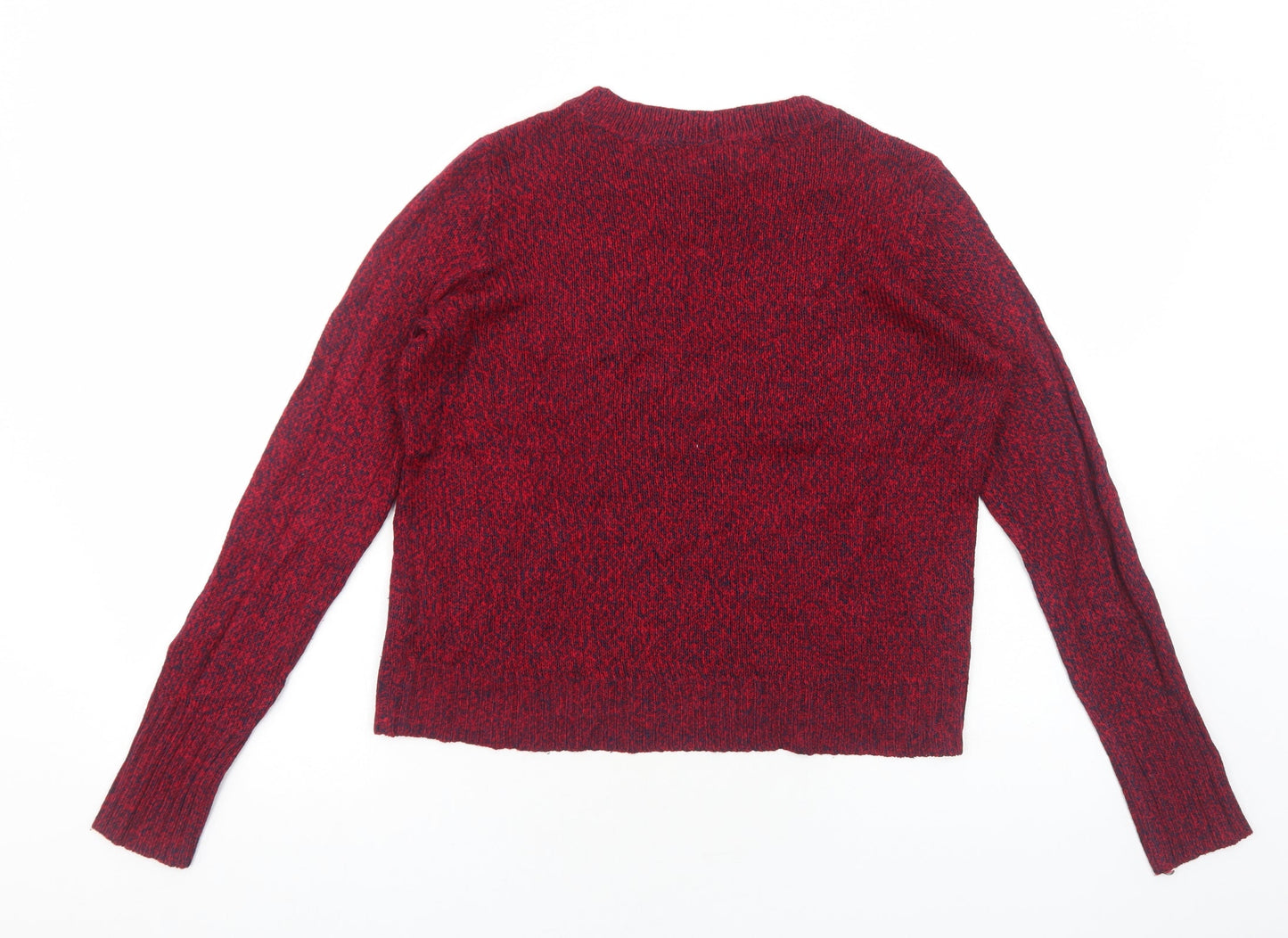 H&M Womens Red Round Neck Acrylic Pullover Jumper Size S